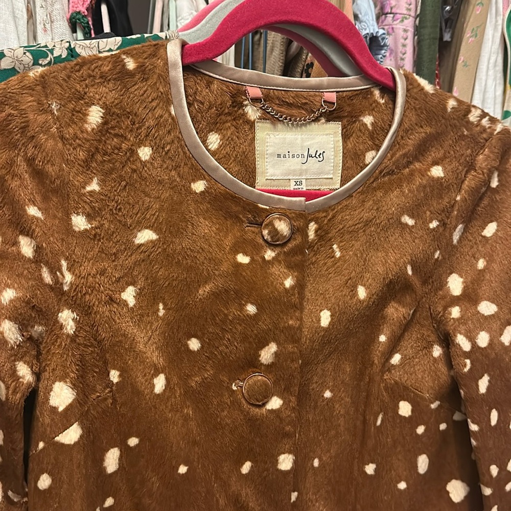 Maison Jules Doe Fawn Deer print Jacket xs
